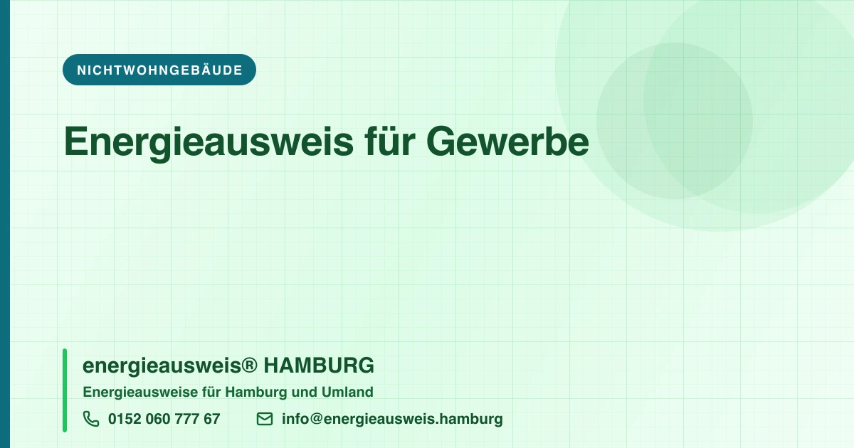 Energieausweis für Gewerbe, energieausweis® HAMBURG